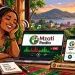 How to Listen to Mzati Radio Live: Online Stream and FM Frequencies 20 Pixel art of a woman in headphones listening to Mzati Radio live on a laptop and phone, with a mountain and town view behind her