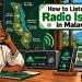 How to Listen to Radio Islam Malawi Live: Online Stream and FM Frequencies 20 How to listen to Radio Islam in Malawi: listener with headphones, FM radio, phone and laptop