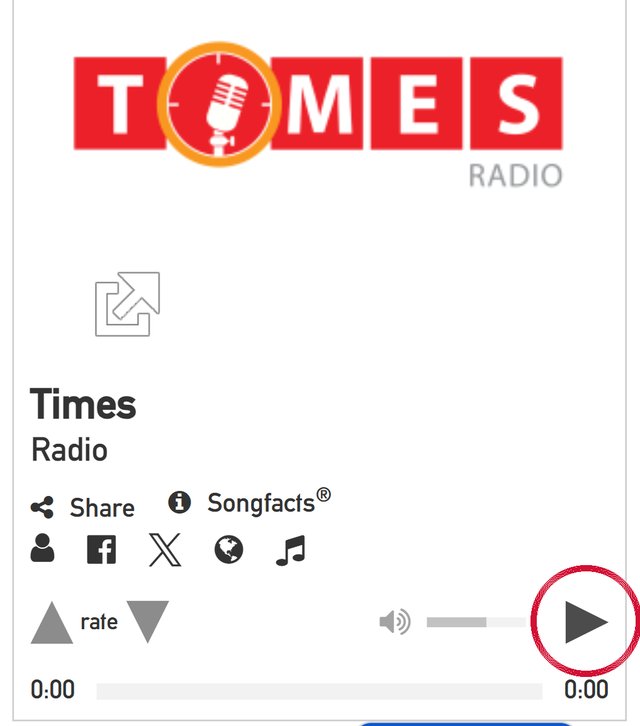 How to Listen to Times Radio Malawi: Live Online, FM Frequencies and More 2 Times Radio web player on a phone with the play button circled